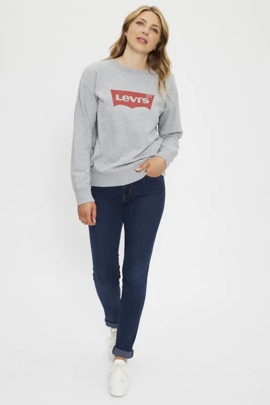Sweat gris imprimé