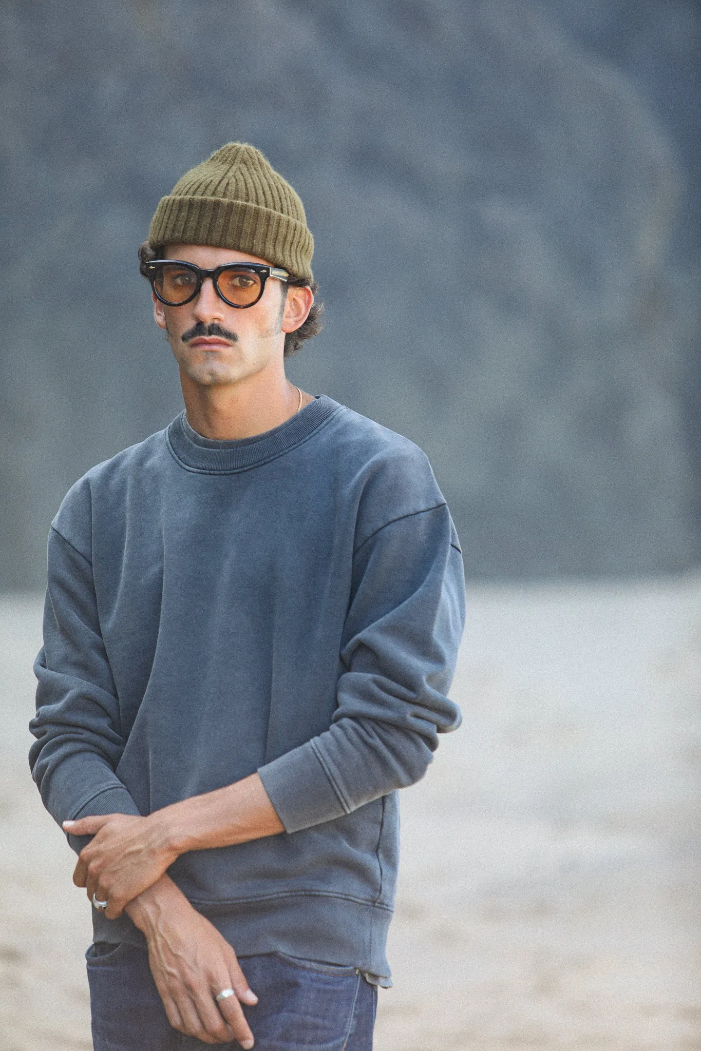 Sweatshirt Confort Acid Wash Noir