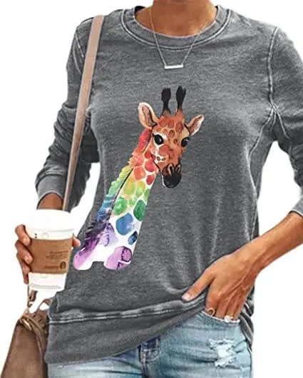 Sweatshirt décontracté imprimé animal