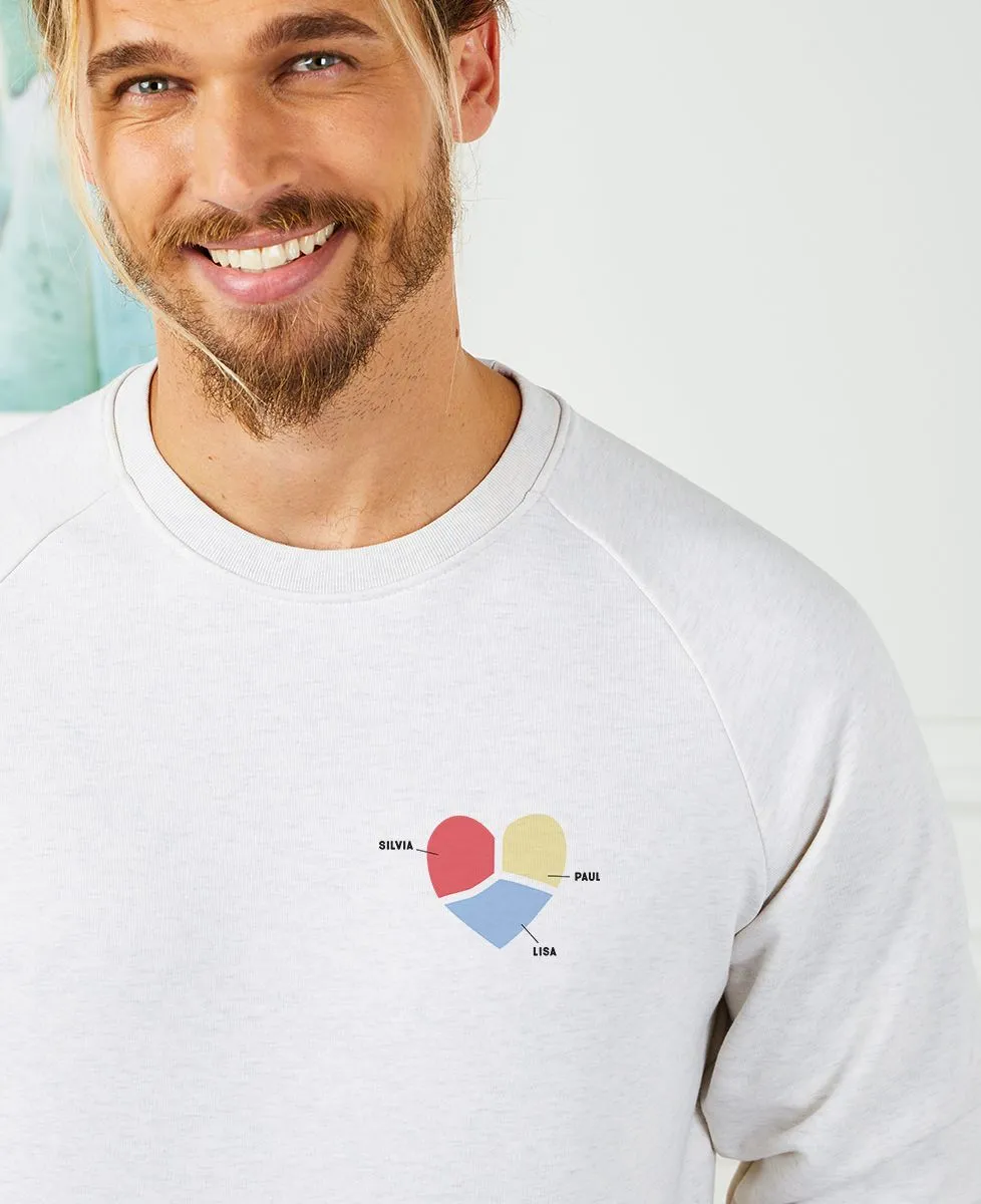Sweatshirt homme Fractions de coeur personnalisé