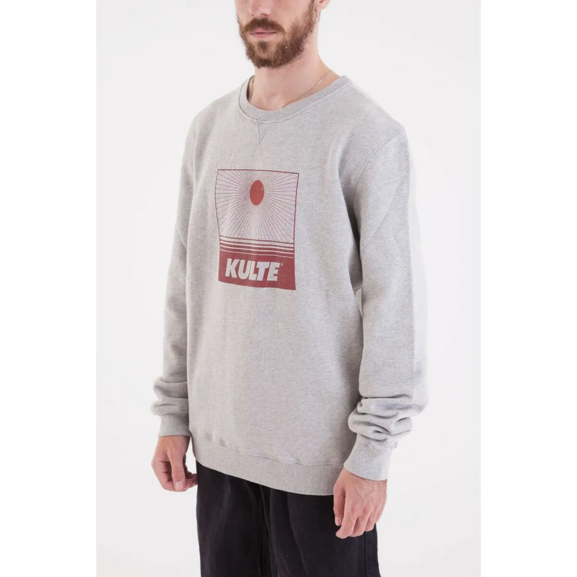 Sweatshirt SUNSET - Gris en coton | 3 Suisses