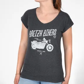 T-shirt Col V Breizh Bikers - Anthracite