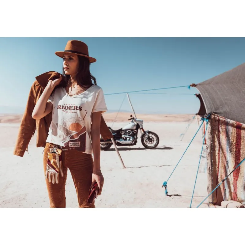 T-Shirt manches courtes col V - FREEDOM RIDERS - Wildust Sisters