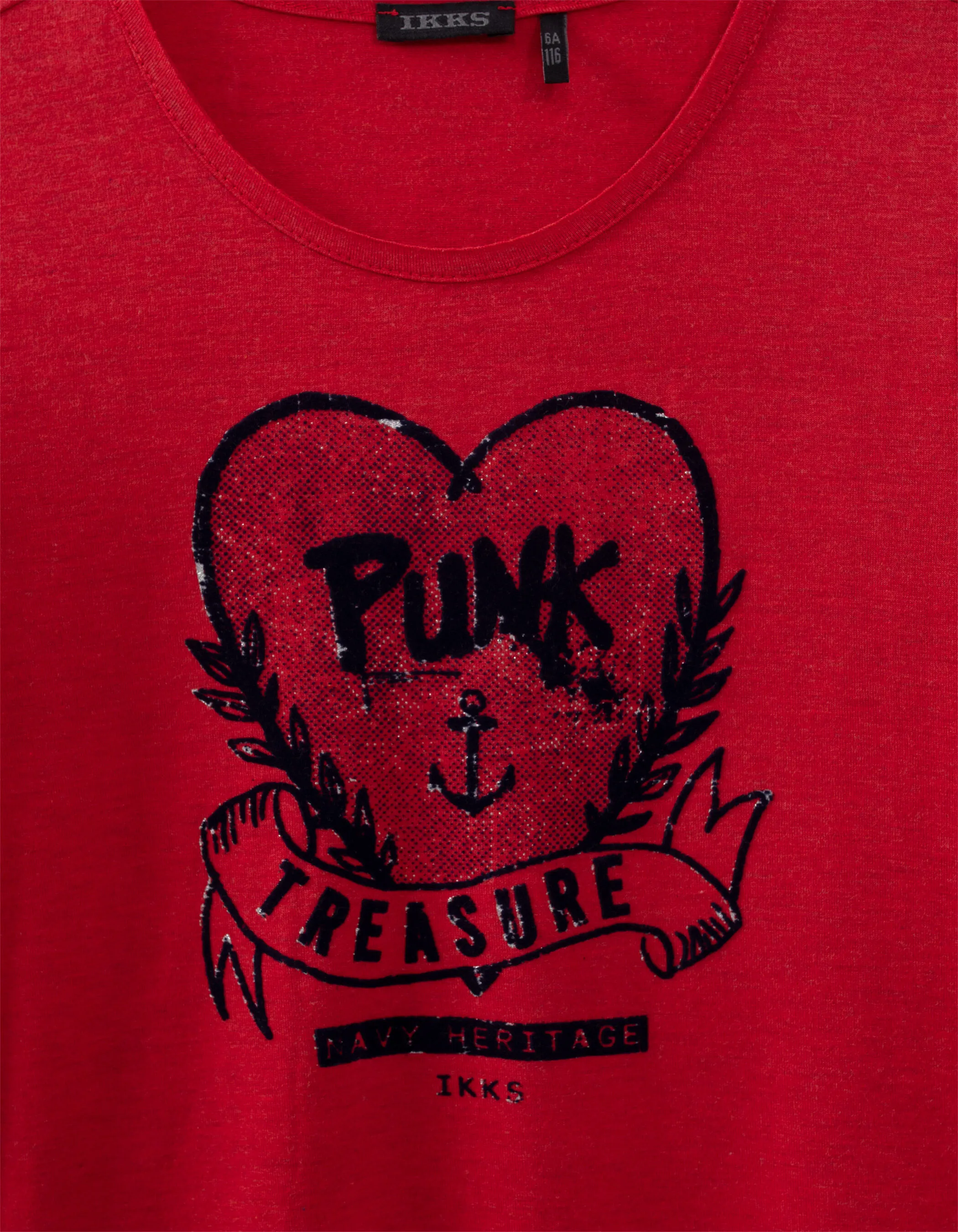 T-shirt rouge clair maxi visuel cœur devant fille