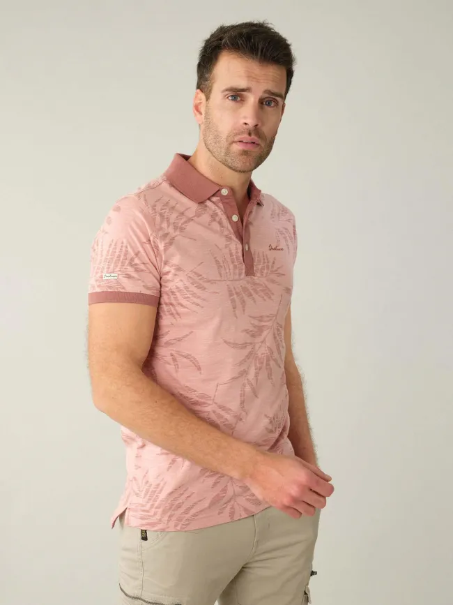 T-shirt tikito feuillage rose homme - Deeluxe |wimod