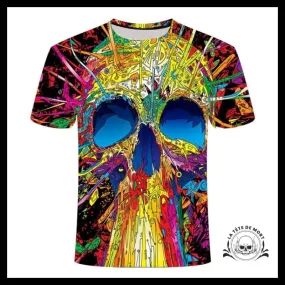 T-shirt Tête de Mort Crâne Coloré