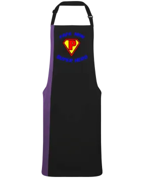 Tablier bicolore Papa mon super héro - Fêtes des pères par  CREATIVE SHIRTS