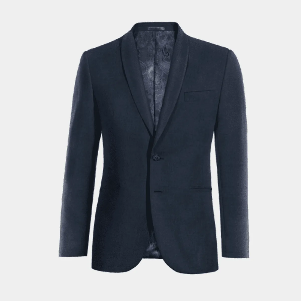 Veste bleu marine stretch col châle slim fit