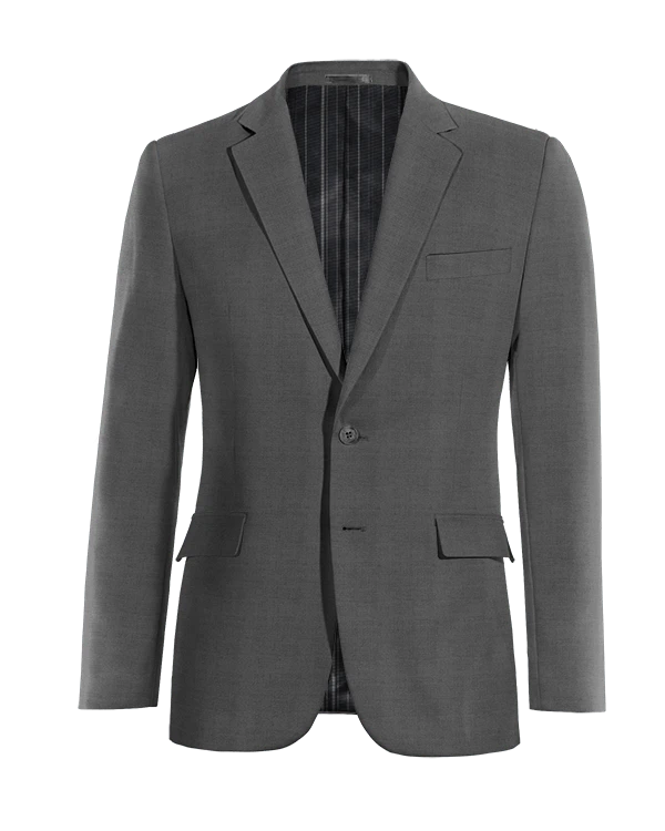 Veste grise en Pure Laine super 100s essentiel