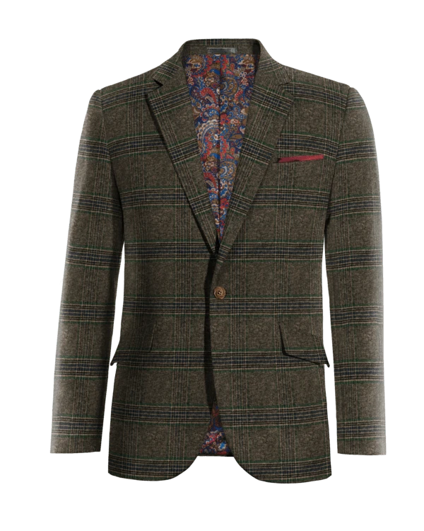 Veste marron à carreaux en tweed édition limitée