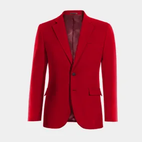Veste rouge à larges revers de mi-saison