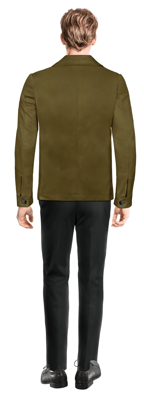 Veste saharienne courte verte col chemise