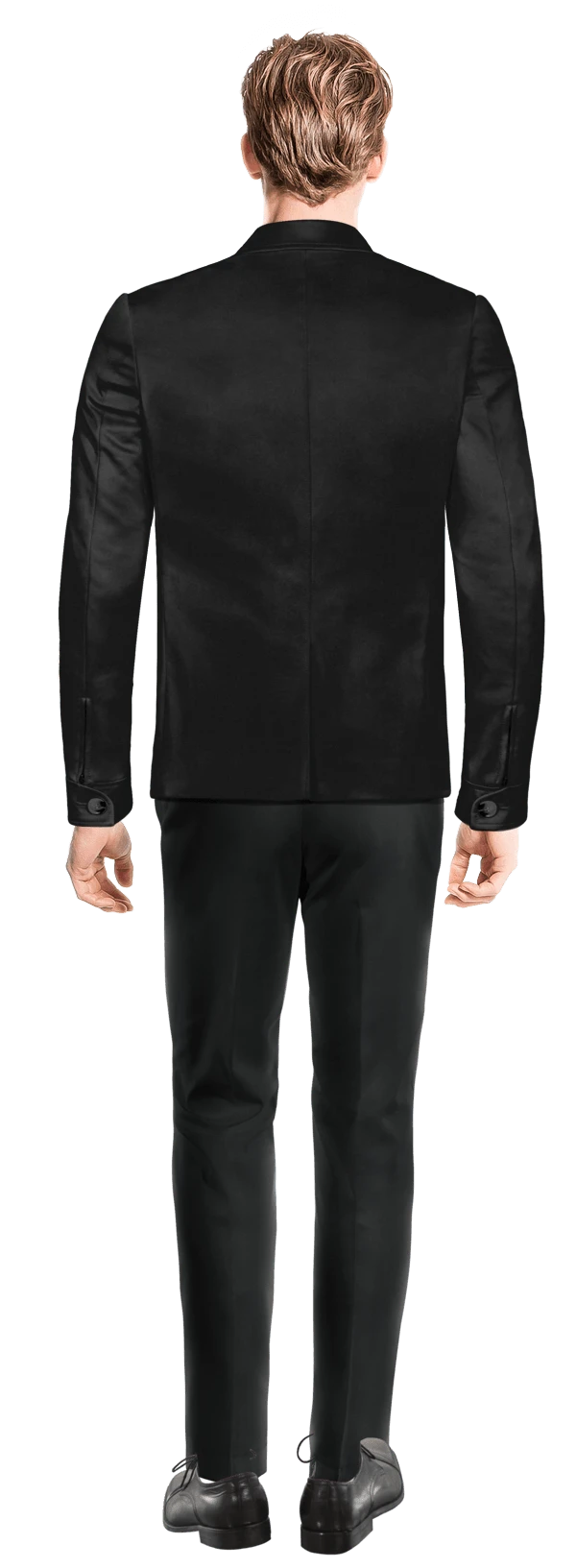 Veste saharienne noire à revers avec épaulettes