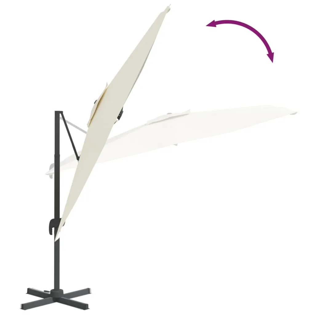 vidaXL Parasol cantilever à LED Blanc sable 400x300 cm | vidaxl-fr